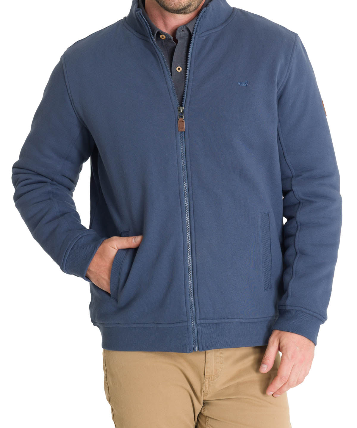 Polerón Algodón Orgánico Hombre Orvieto Azul Rockford