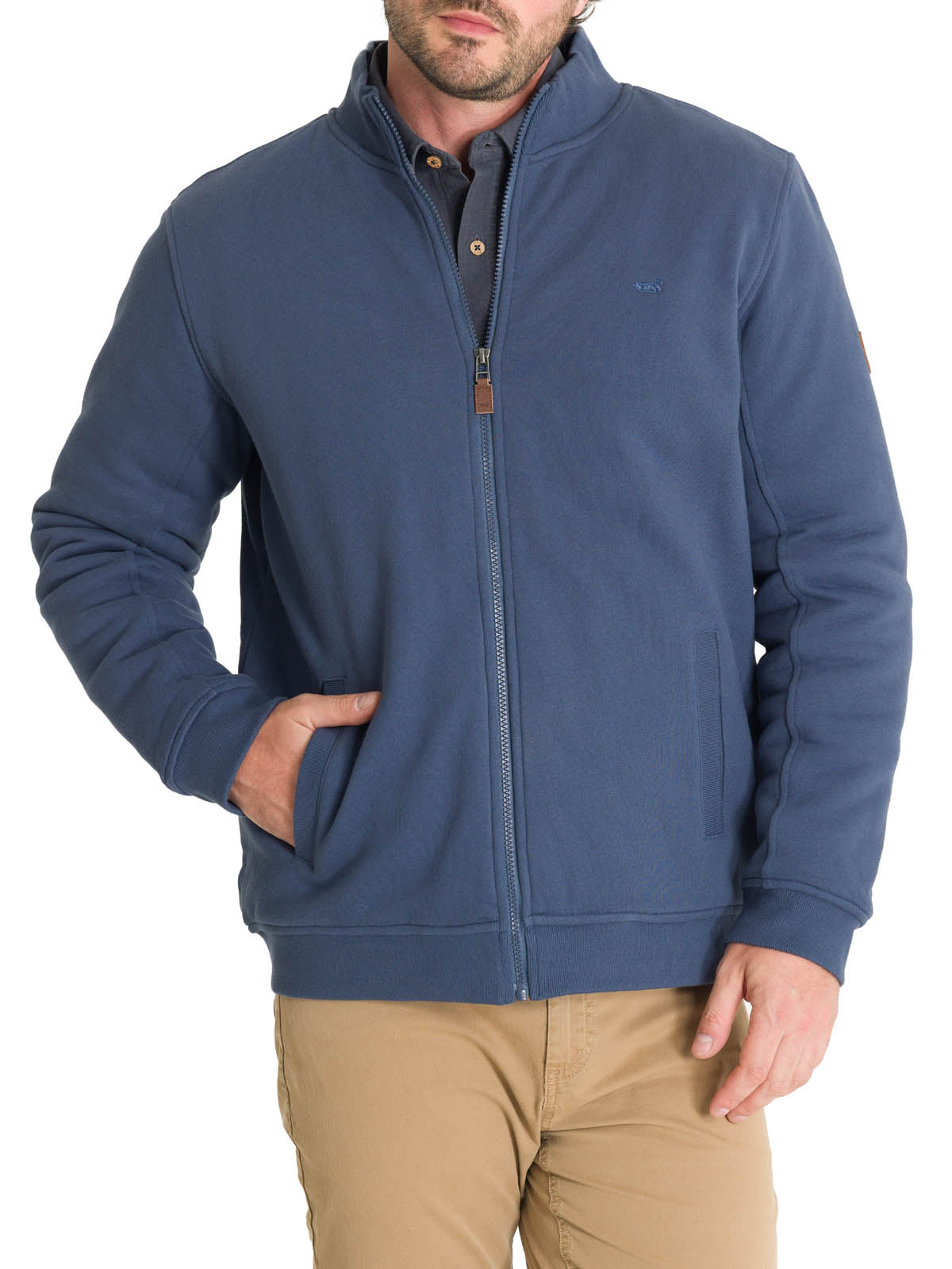 Polerón Algodón Orgánico Hombre Orvieto Azul Rockford