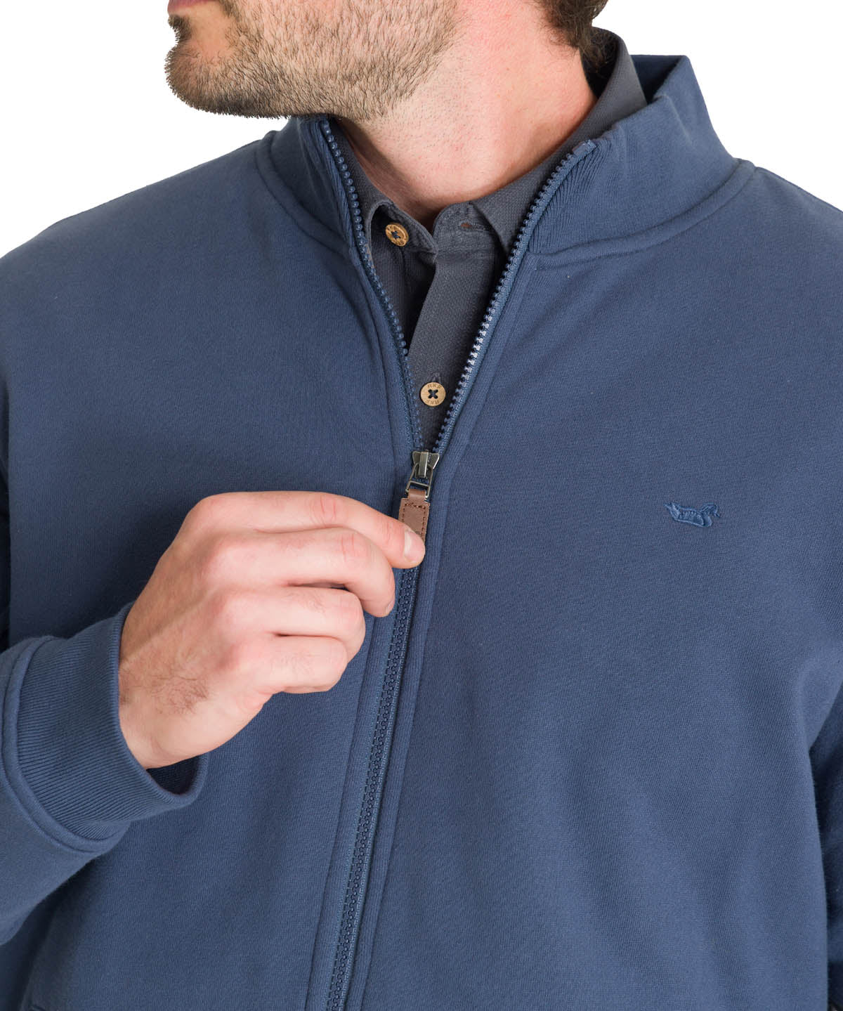 Polerón Algodón Orgánico Hombre Orvieto Azul Rockford