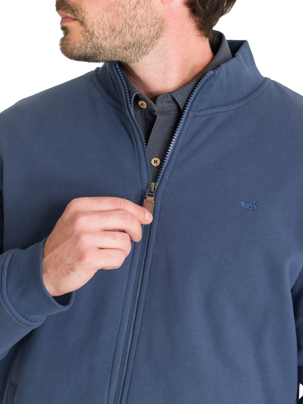 Polerón Algodón Orgánico Hombre Orvieto Azul Rockford