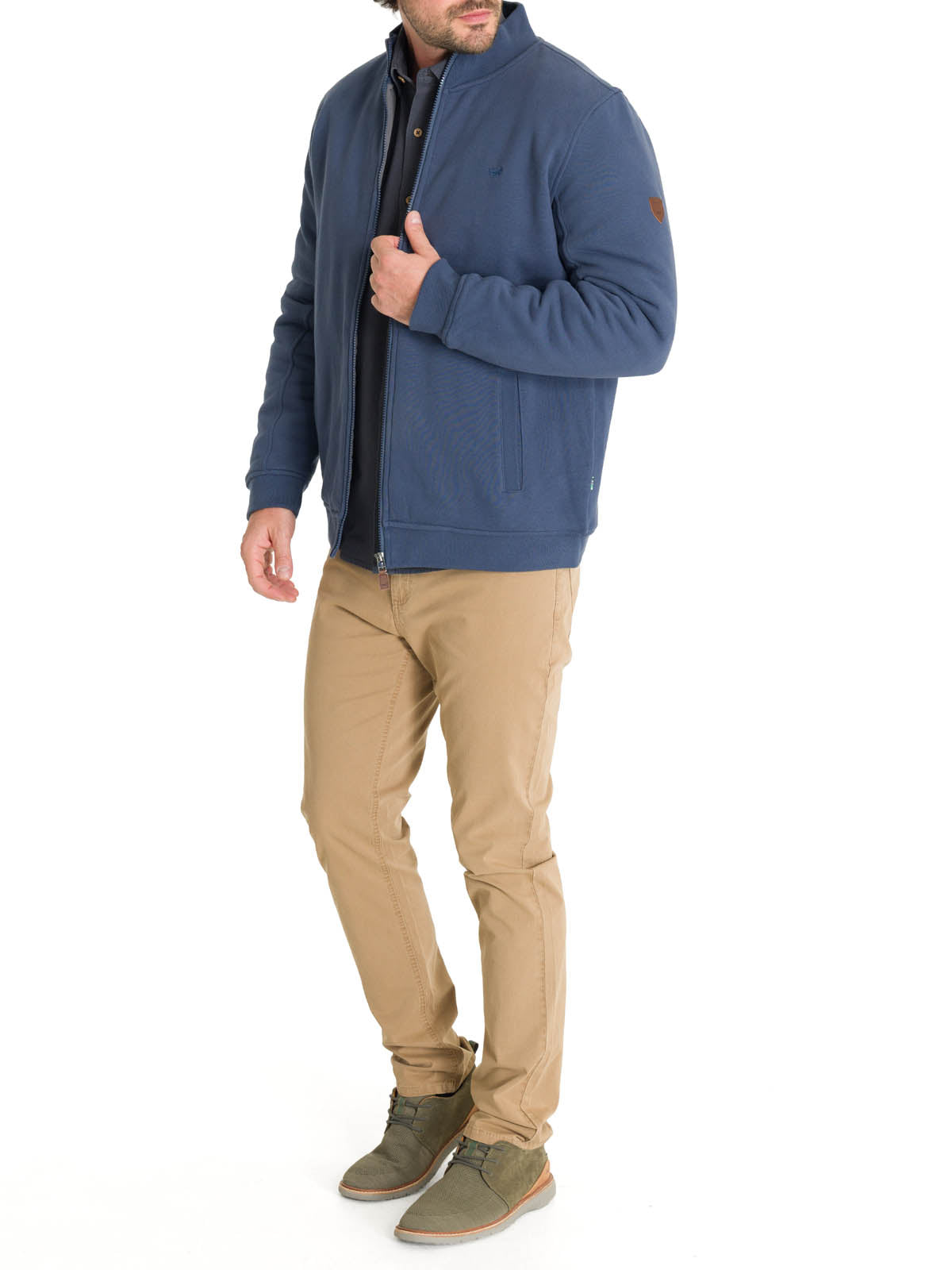 Polerón Algodón Orgánico Hombre Orvieto Azul Rockford