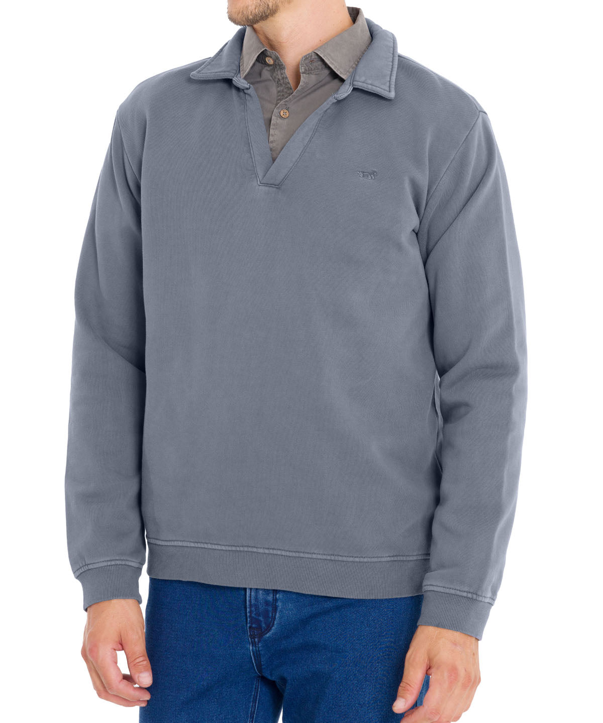 Polerón Algodón Orgánico Hombre Ceuta Azul Rockford