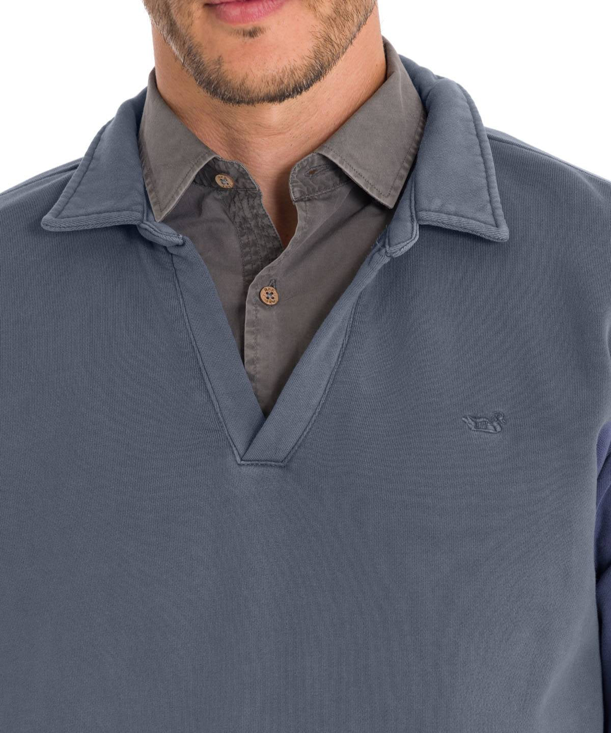 Polerón Algodón Orgánico Hombre Ceuta Azul Rockford
