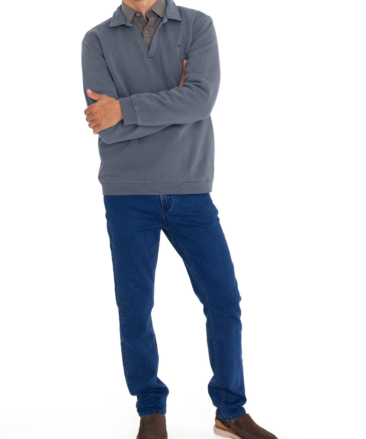 Polerón Algodón Orgánico Hombre Ceuta Azul Rockford