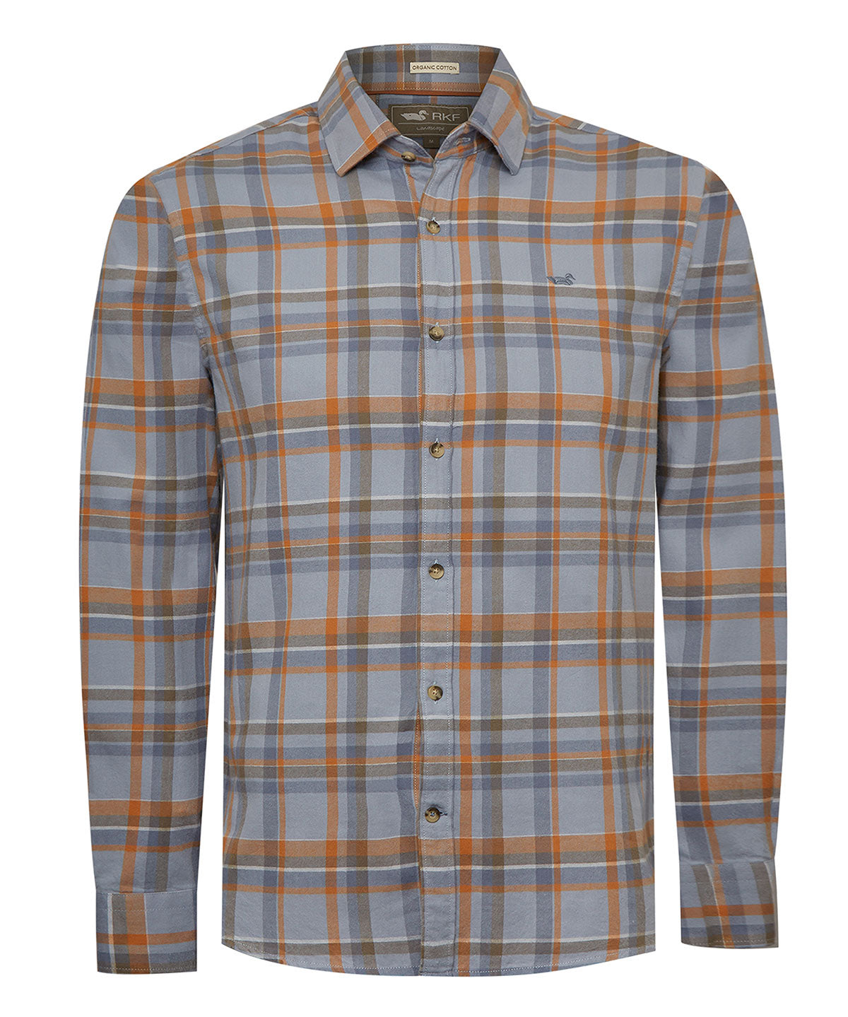Camisa Algodón Orgánico Hombre Flannel Azul Rockford