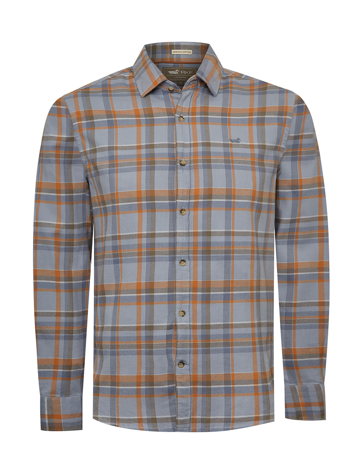 Camisa Algodón Orgánico Hombre Flannel Azul Rockford