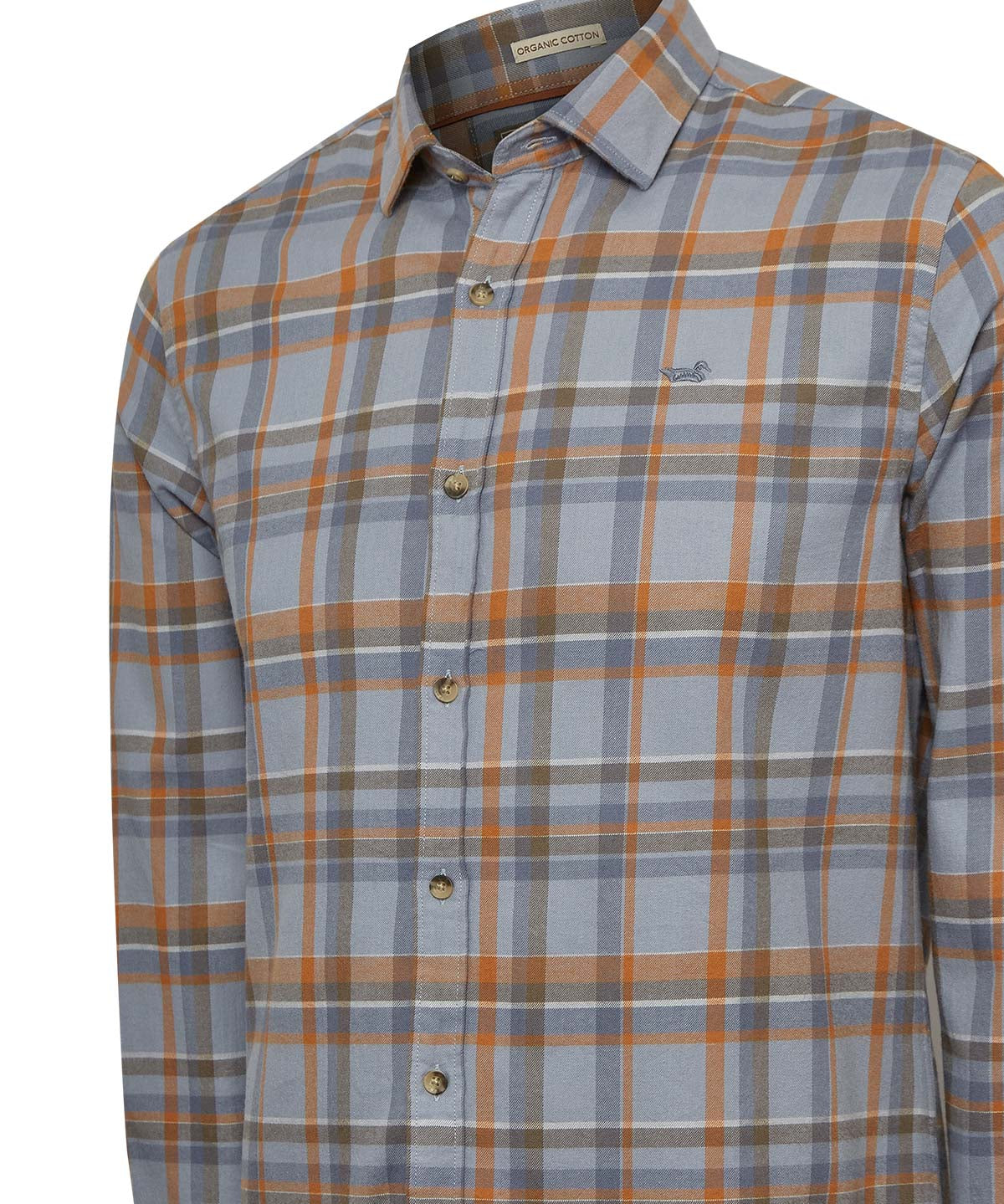 Camisa Algodón Orgánico Hombre Flannel Azul Rockford
