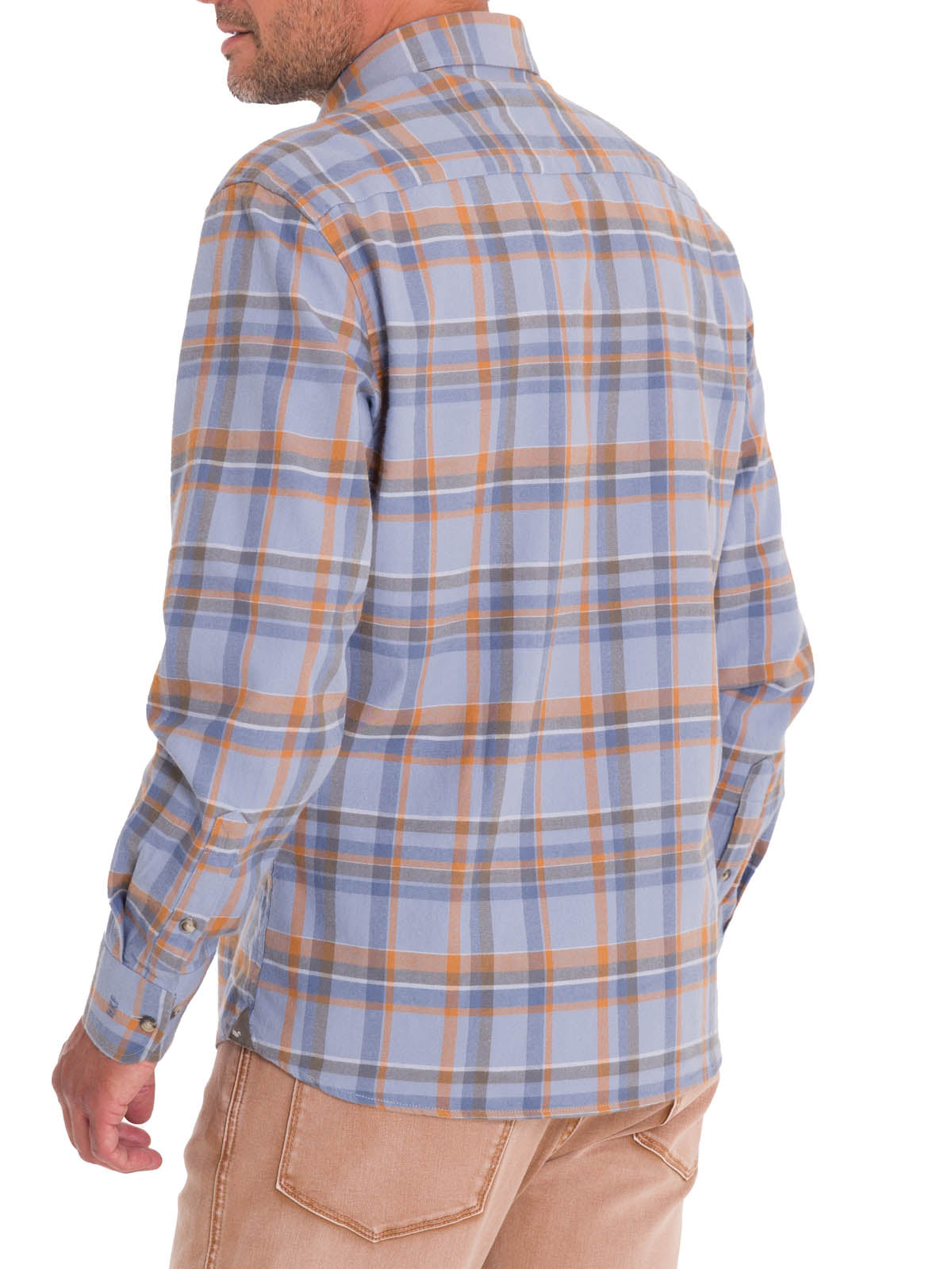 Camisa Algodón Orgánico Hombre Flannel Azul Rockford