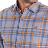 Camisa Algodón Orgánico Hombre Flannel Azul Rockford