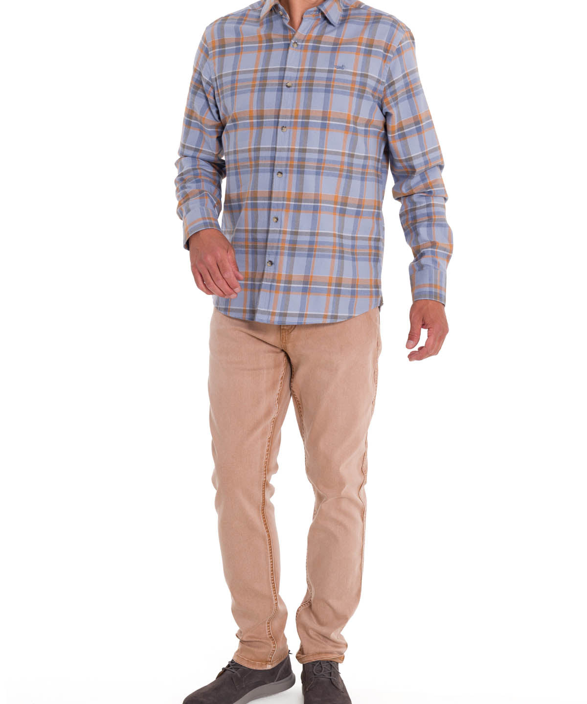 Camisa Algodón Orgánico Hombre Flannel Azul Rockford