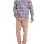 Camisa Algodón Orgánico Hombre Flannel Azul Rockford