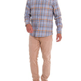 Camisa Algodón Orgánico Hombre Flannel Azul Rockford