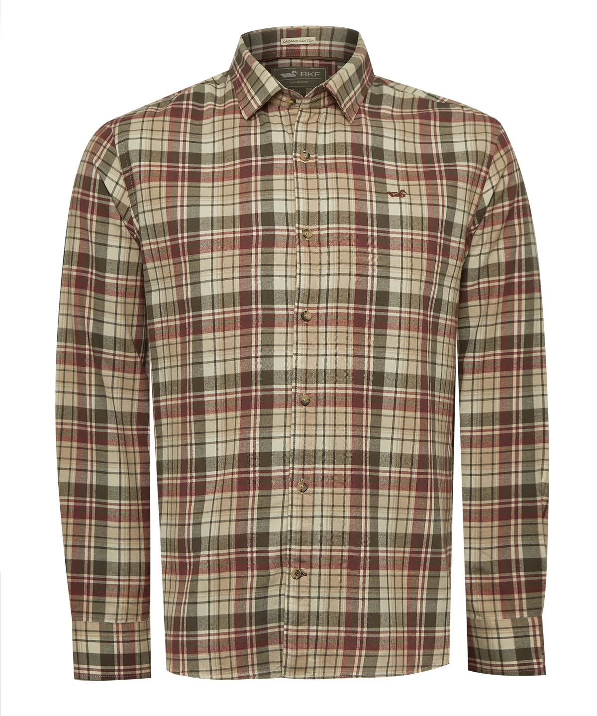 Camisa Algodón Orgánico Hombre Flannel Café Rockford