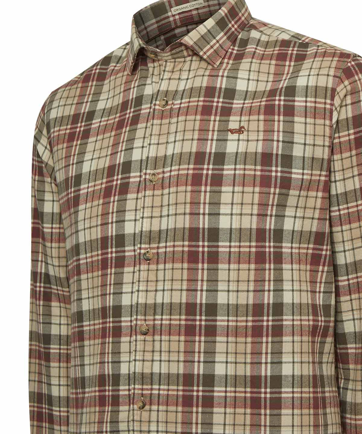 Camisa Algodón Orgánico Hombre Flannel Café Rockford
