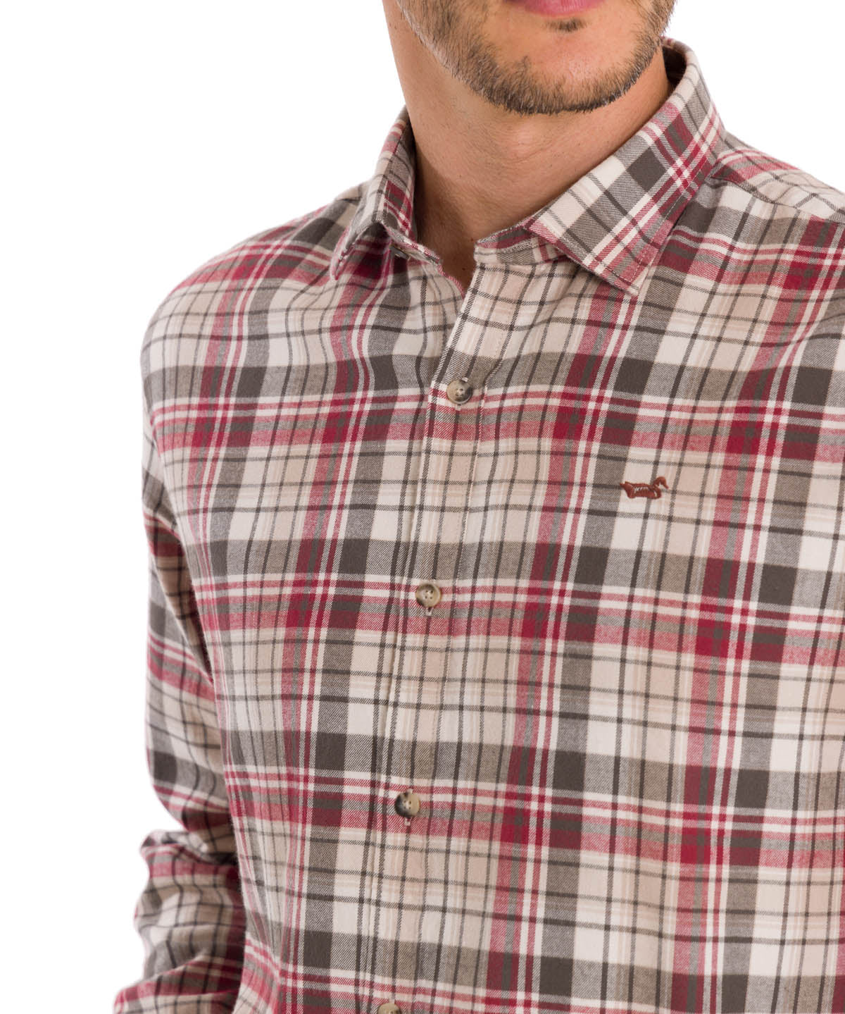 Camisa Algodón Orgánico Hombre Flannel Café Rockford