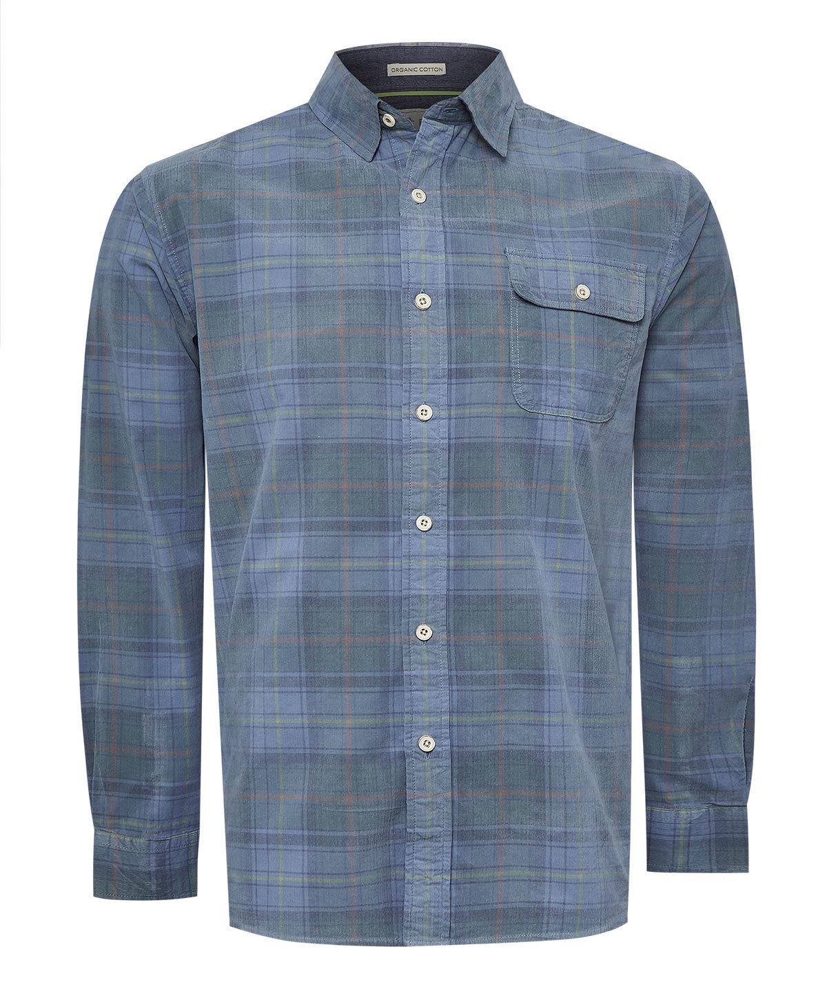 Camisa Algodón Orgánico Hombre Tartancord Azul Rockford