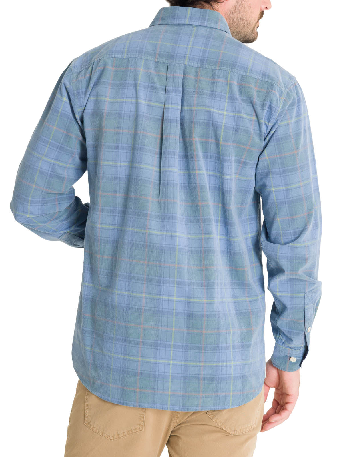 Camisa Algodón Orgánico Hombre Tartancord Azul Rockford