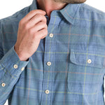 Camisa Algodón Orgánico Hombre Tartancord Azul Rockford
