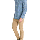 Camisa Algodón Orgánico Hombre Tartancord Azul Rockford