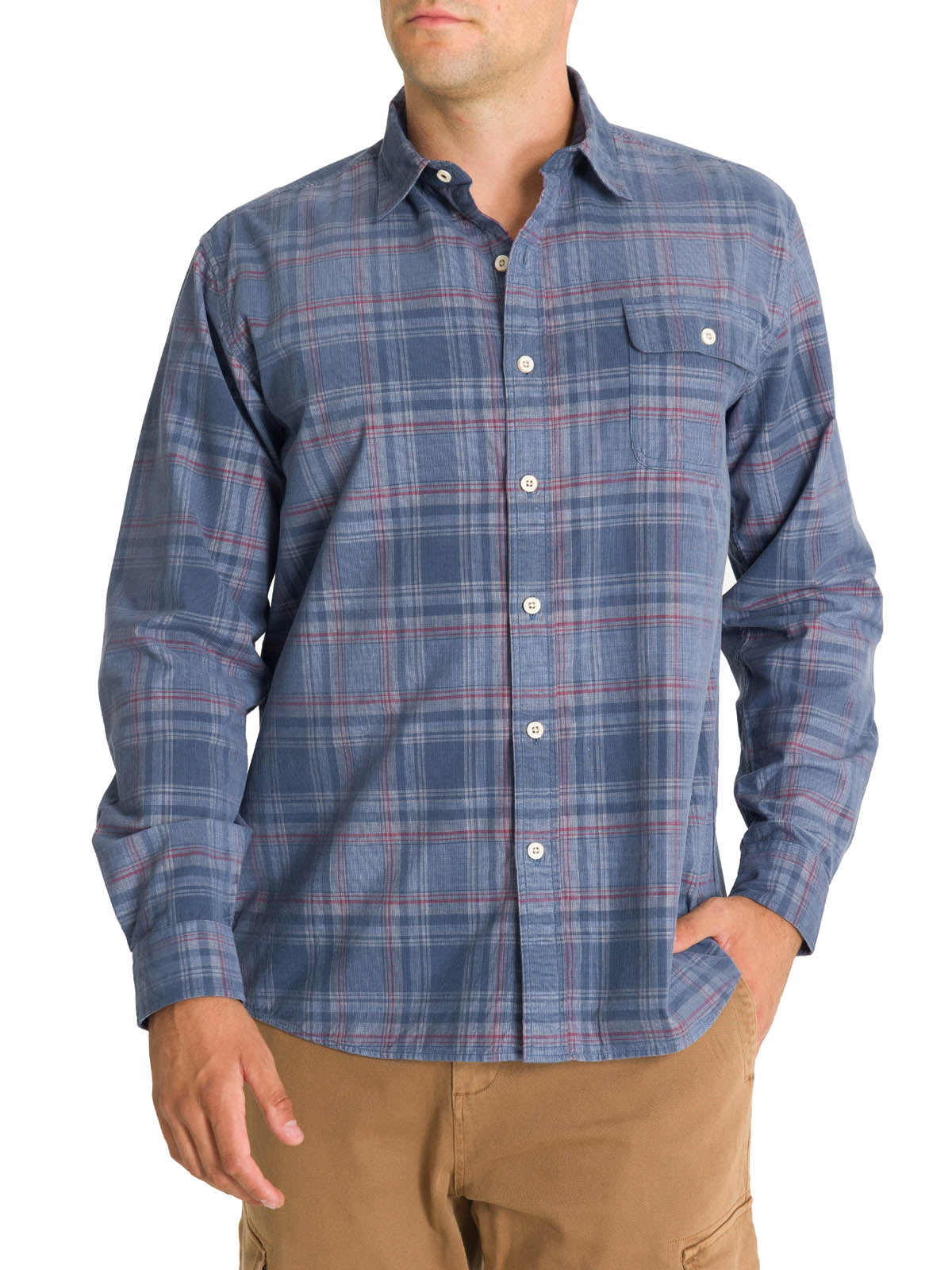 Camisa Algodón Orgánico Hombre Tartancord Verde Rockford