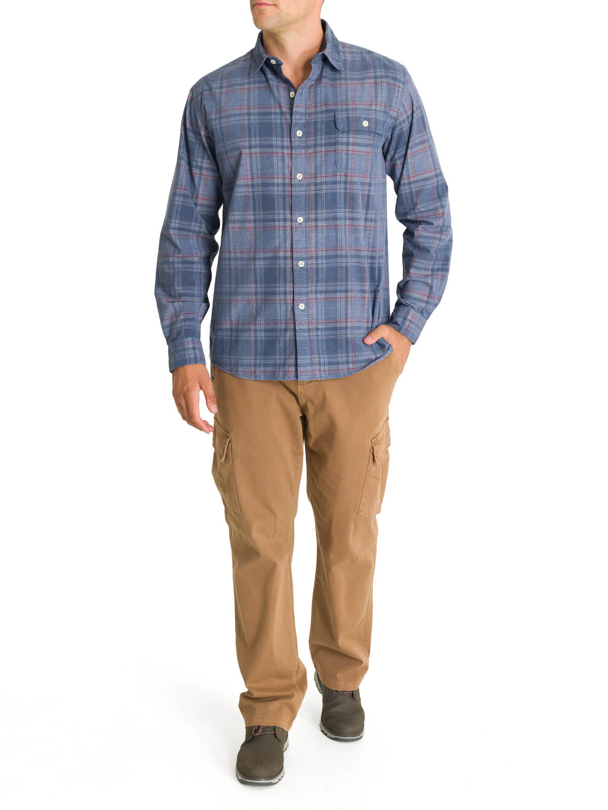 Camisa Algodón Orgánico Hombre Tartancord Verde Rockford