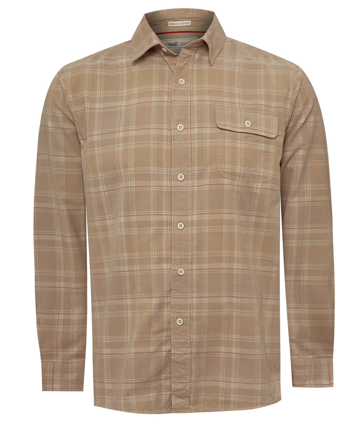 Camisa Algodón Orgánico Hombre Tartancord Beige Rockford
