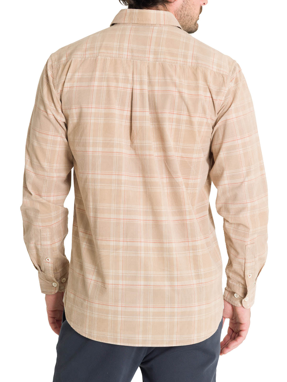 Camisa Algodón Orgánico Hombre Tartancord Beige Rockford