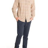 Camisa Algodón Orgánico Hombre Tartancord Beige Rockford