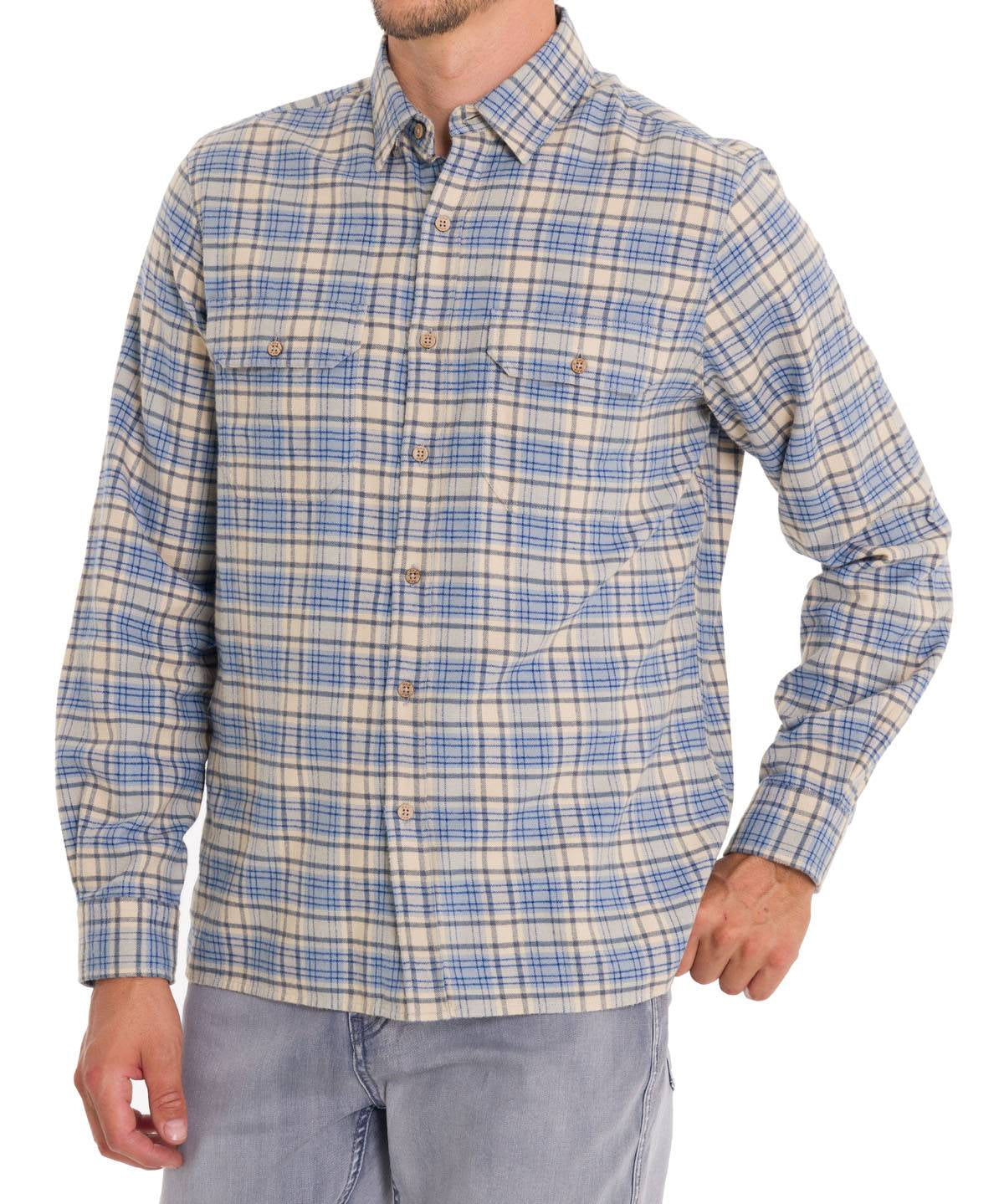Camisa Algodón Orgánico Hombre Padua Azul Rockford