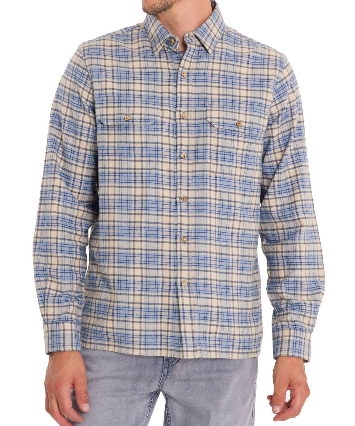Camisa Algodón Orgánico Hombre Padua Azul Rockford