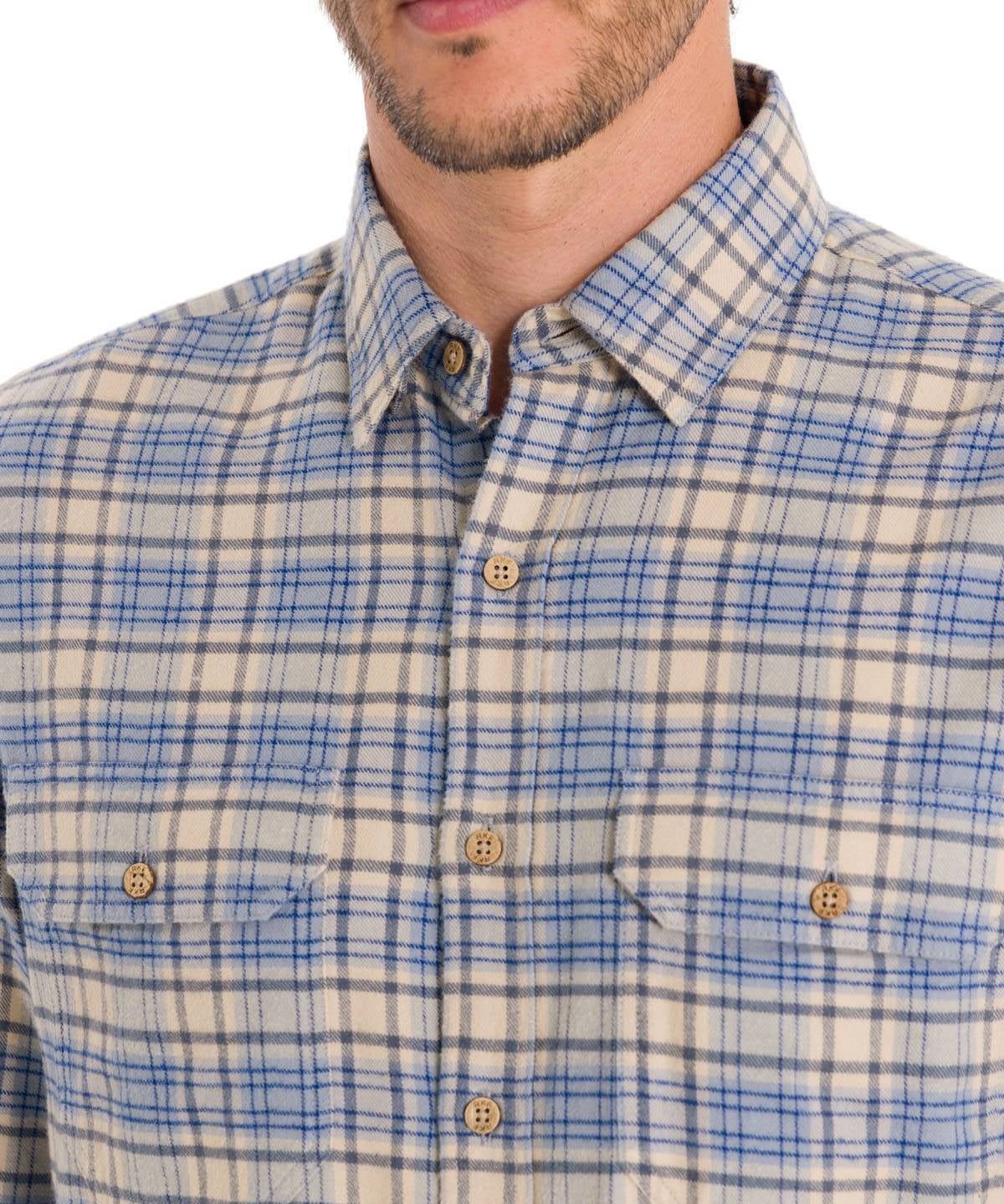 Camisa Algodón Orgánico Hombre Padua Azul Rockford