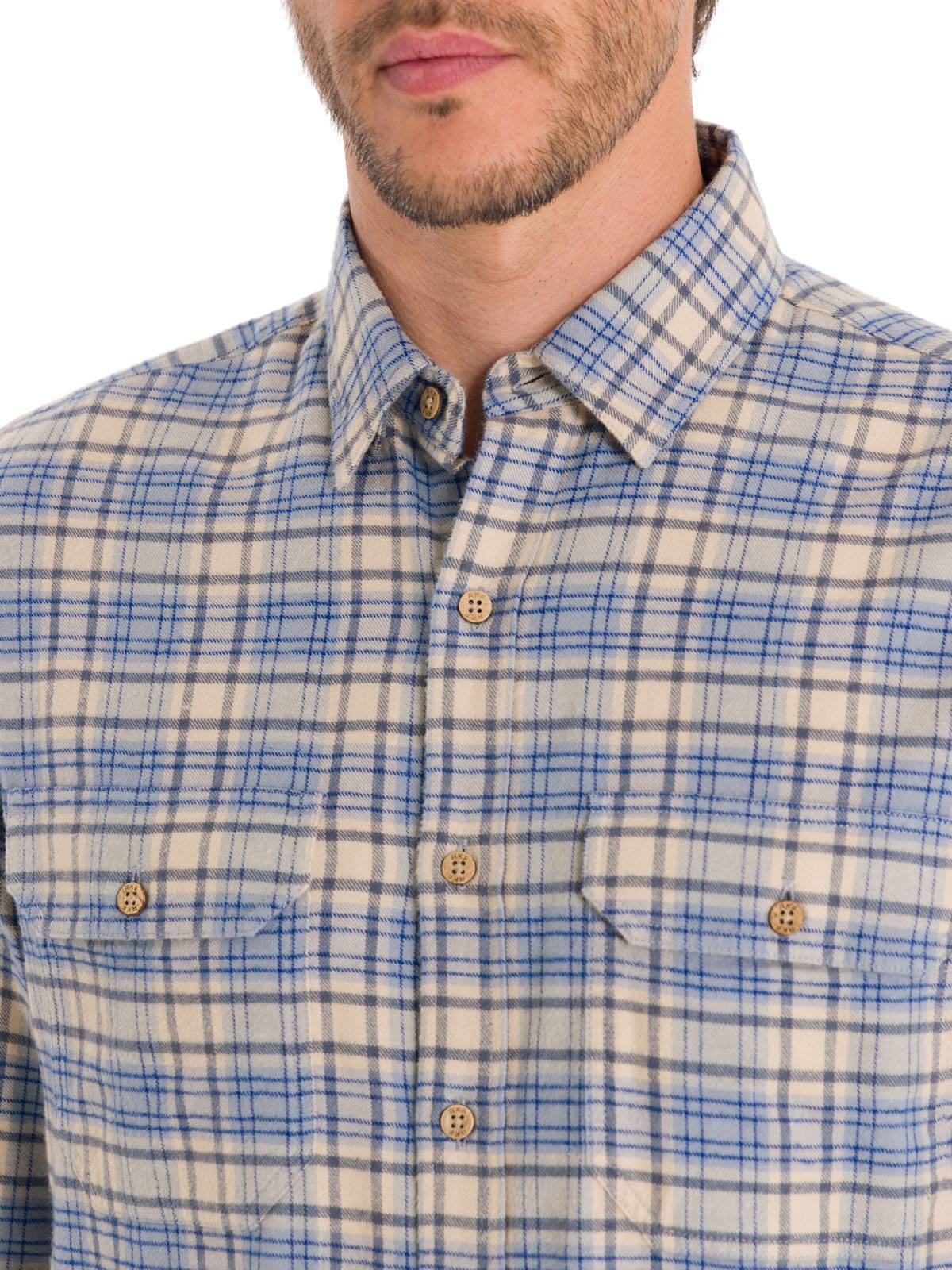 Camisa Algodón Orgánico Hombre Padua Azul Rockford