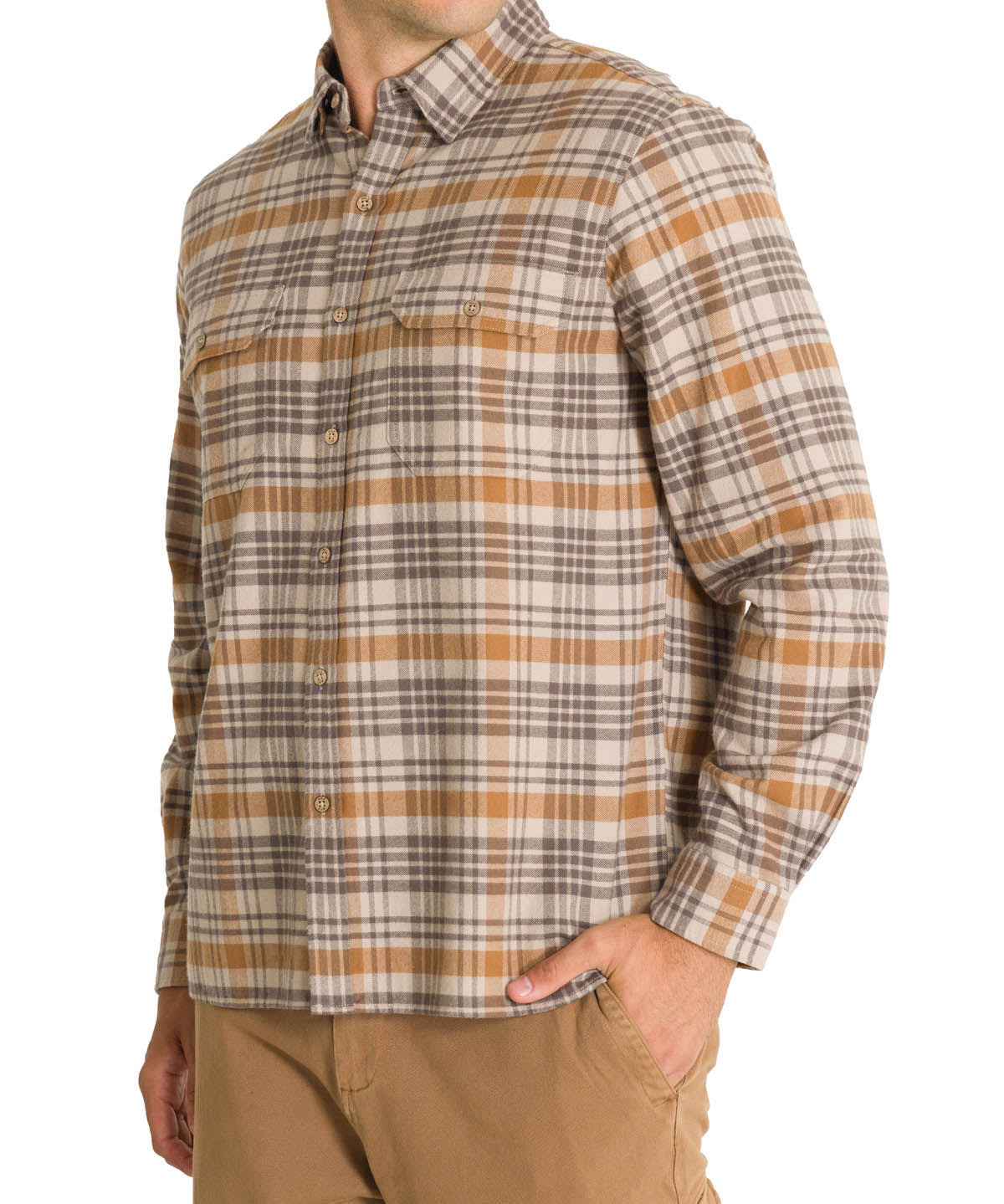 Camisa Algodón Orgánico Hombre Padua Café Rockford