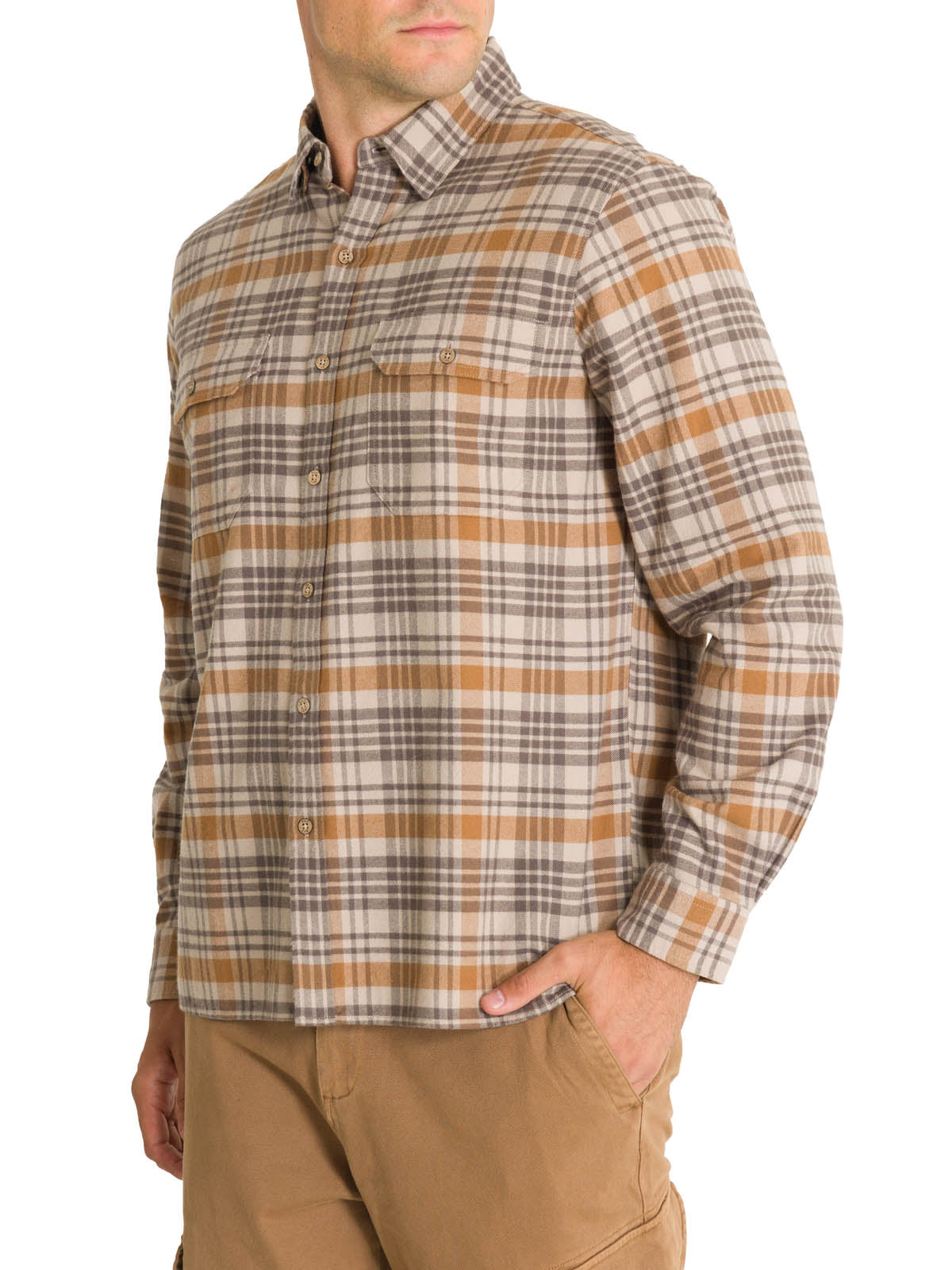 Camisa Algodón Orgánico Hombre Padua Café Rockford