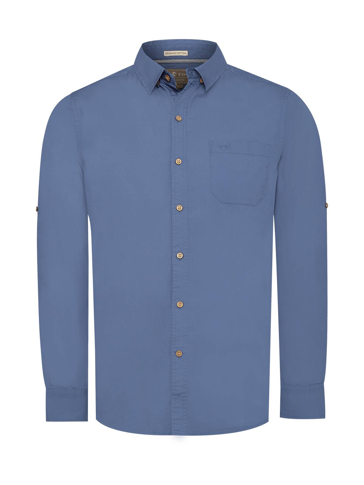 Camisa Algodón Orgánico Hombre Galiton Azul Rockford