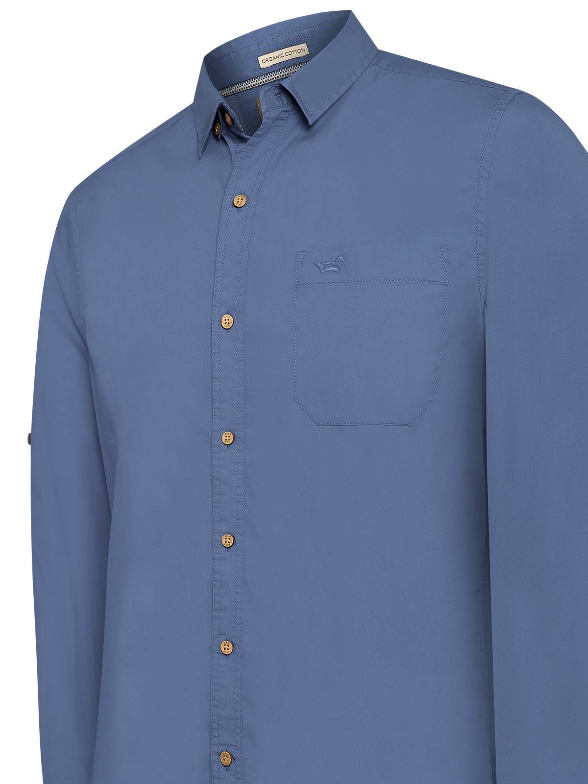 Camisa Algodón Orgánico Hombre Galiton Azul Rockford