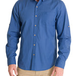 Camisa Algodón Orgánico Hombre Galiton Azul Rockford
