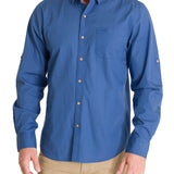 Camisa Algodón Orgánico Hombre Galiton Azul Rockford