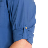 Camisa Algodón Orgánico Hombre Galiton Azul Rockford