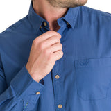Camisa Algodón Orgánico Hombre Galiton Azul Rockford