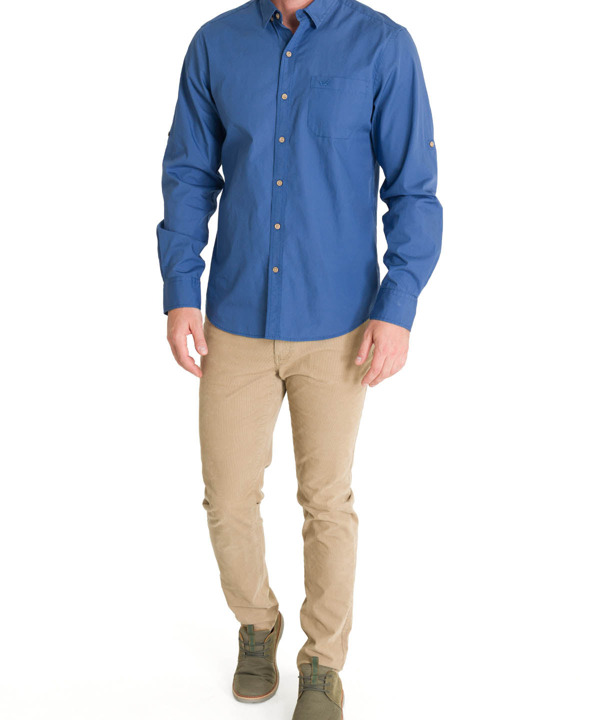 Camisa Algodón Orgánico Hombre Galiton Azul Rockford