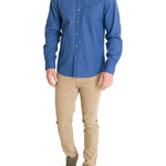 Camisa Algodón Orgánico Hombre Galiton Azul Rockford