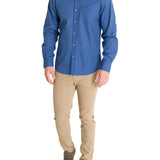 Camisa Algodón Orgánico Hombre Galiton Azul Rockford