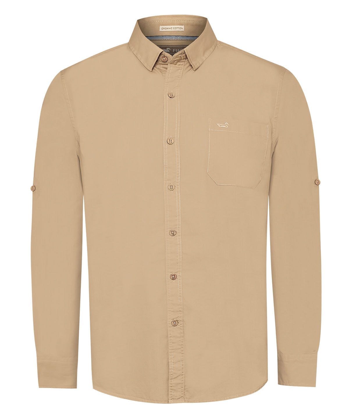 Camisa Algodón Orgánico Hombre Galiton Café Rockford