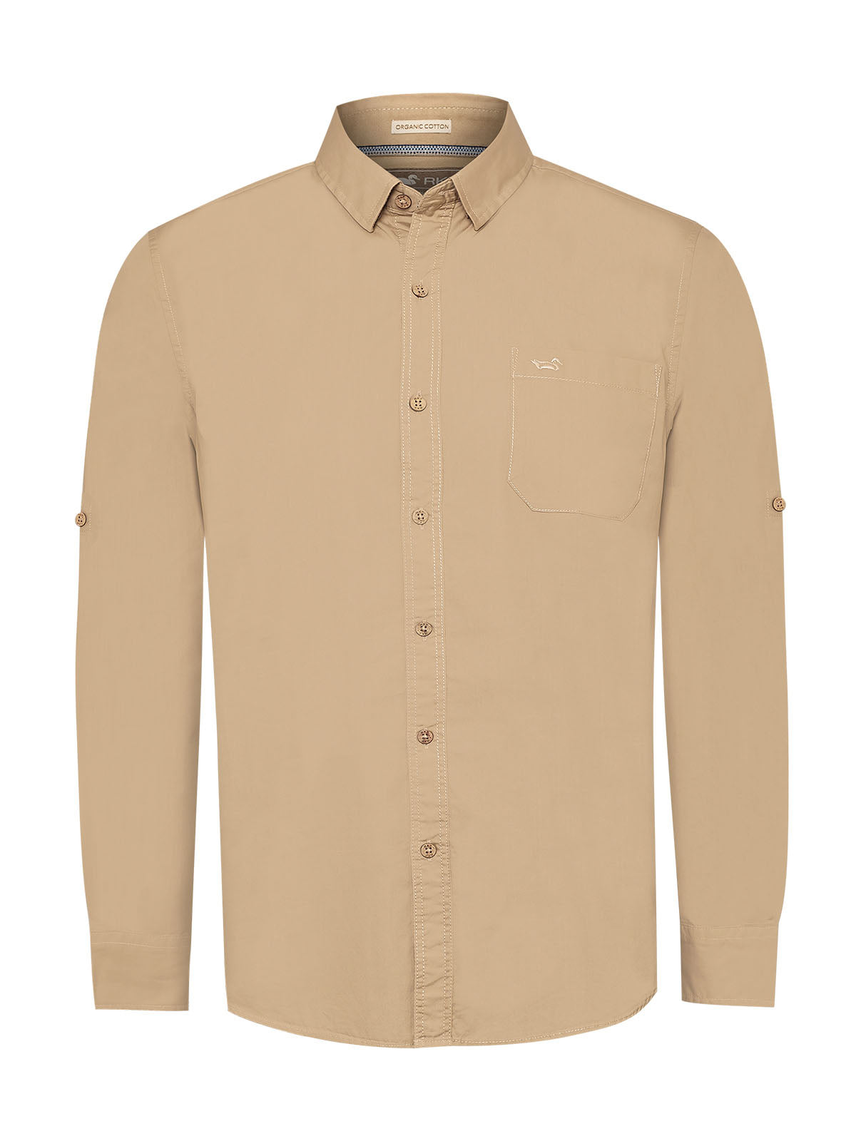 Camisa Algodón Orgánico Hombre Galiton Café Rockford