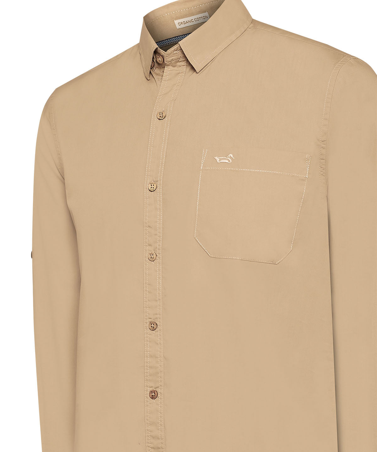 Camisa Algodón Orgánico Hombre Galiton Café Rockford