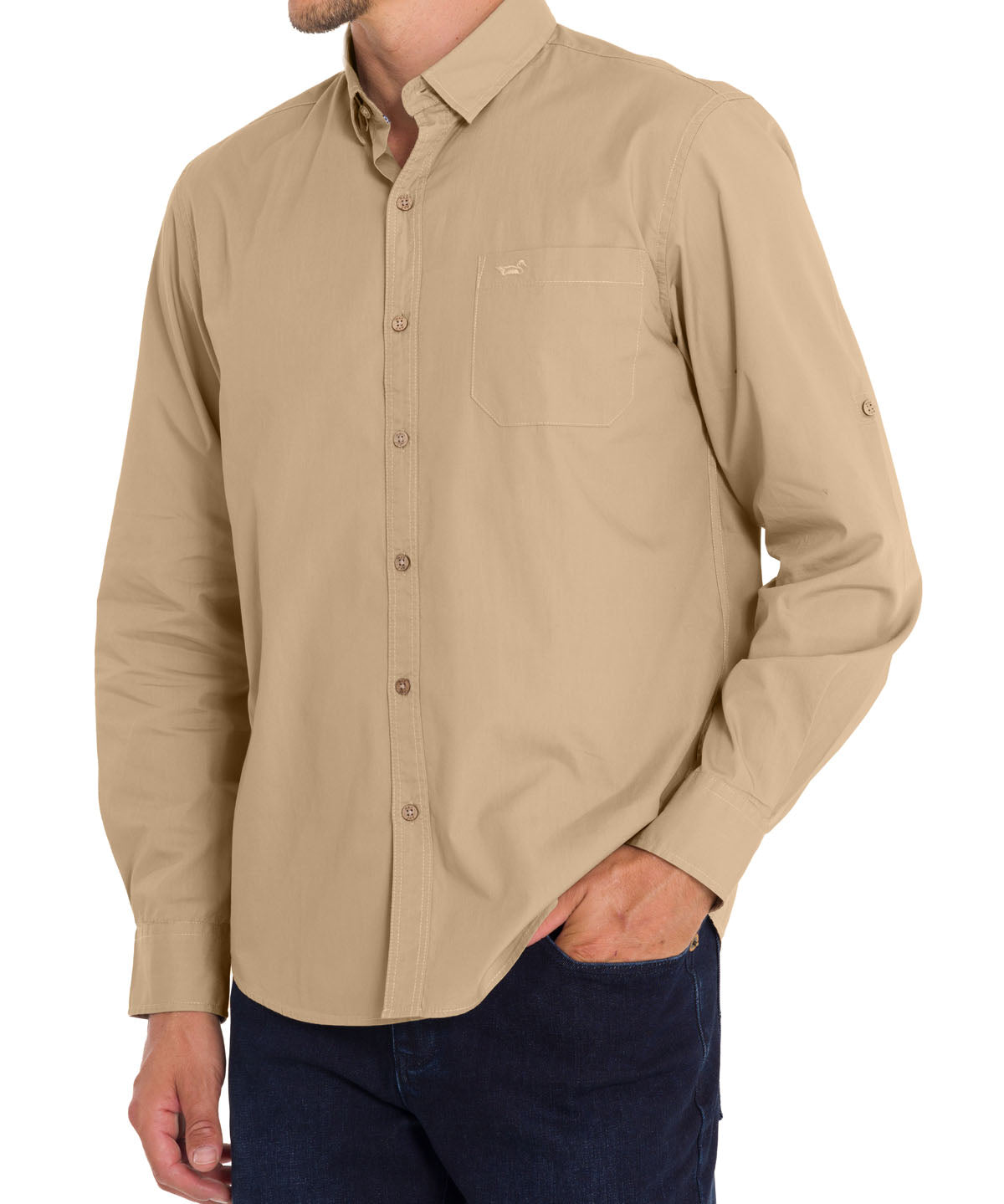 Camisa Algodón Orgánico Hombre Galiton Café Rockford