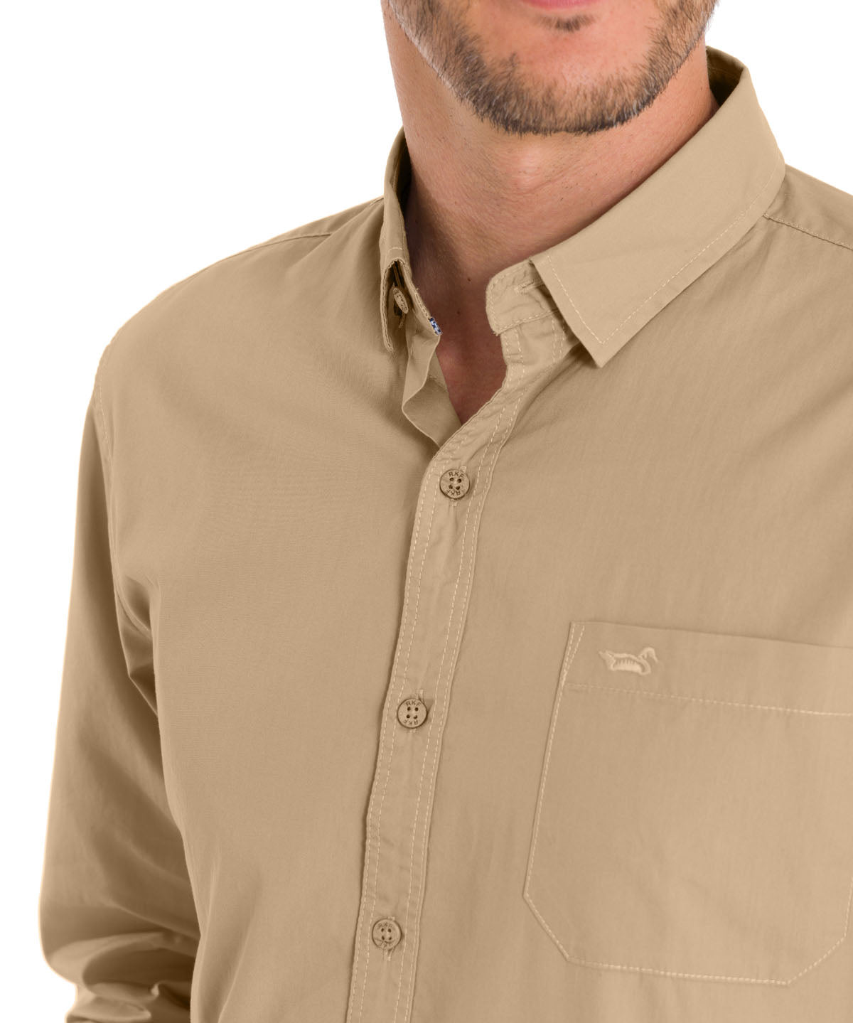 Camisa Algodón Orgánico Hombre Galiton Café Rockford