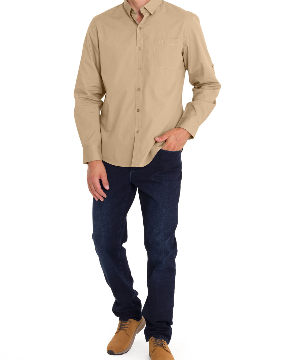 Camisa Algodón Orgánico Hombre Galiton Café Rockford