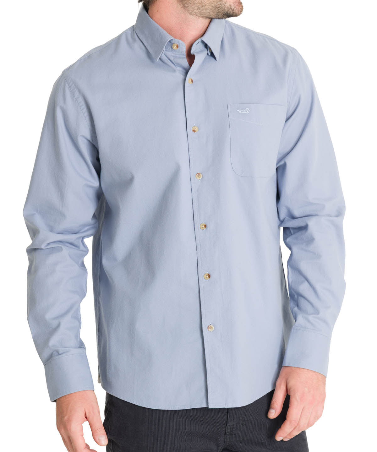 Camisa Algodón Orgánico Hombre Anzio Azul Rockford
